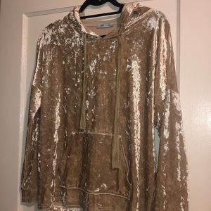 Crushed Velvet Pullover Hoodie
